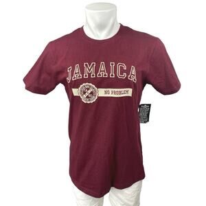 NEW AV Couture Jamaica No Problem Men's Red Short Sleeve Crew Neck T-Shirt Top L